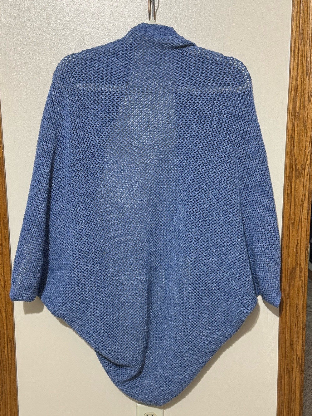 PURE JILL Sweater Knit Shrug S-L Blue/White Marl Knit EUC - Picture 6 of 8